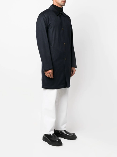 Navy Cashmere Reversible Trench Coat