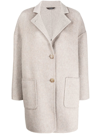 Shop Colombo Notched-collar Single-breasted Coat In Grau