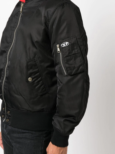 Shop Diesel J-fighters-nw Logo-appliqué Zip-front Jacket In Black