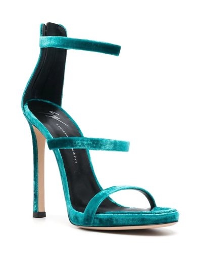 Giuseppe Zanotti 140mm Open-toe Heeled Sandals In Blau