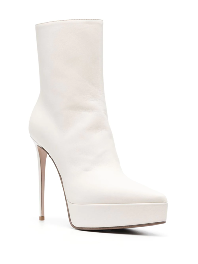Le Silla 150mm Heeled Pointed Boots In Nude