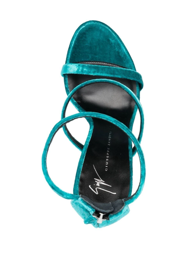 Giuseppe Zanotti 140mm Open-toe Heeled Sandals In Blau