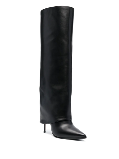 Shop Le Silla Pointed Heeled Boots In Schwarz