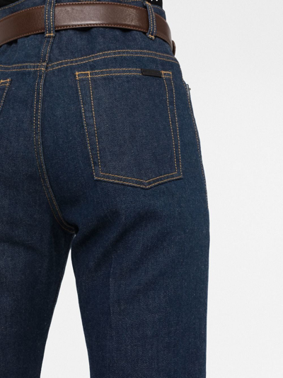 Shop Saint Laurent High-waist Straight Jeans In Blau