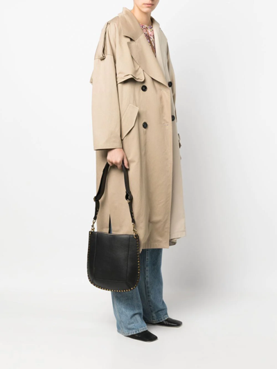 Shop Isabel Marant Oskan Leather Shoulder Bag In Schwarz