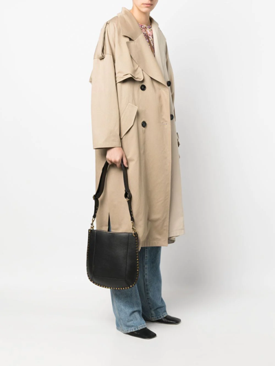 Isabel Marant Oskan Studded Leather Shoulder Bag In Schwarz