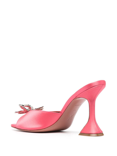 Shop Amina Muaddi Rosie 95mm Crystal-embellished Sandals In Pink