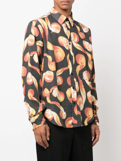 图案印花排扣衬衫