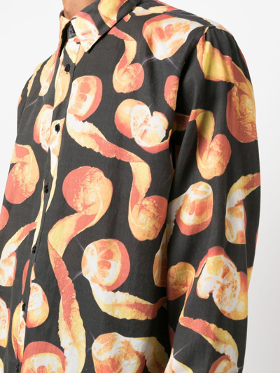 图案印花排扣衬衫