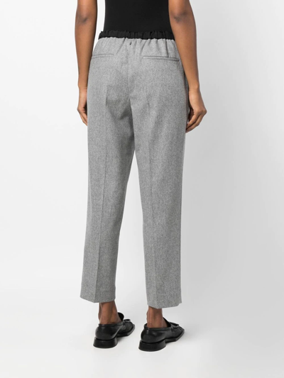 Shop Jil Sander Drawstring Cropped Trousers In Grau