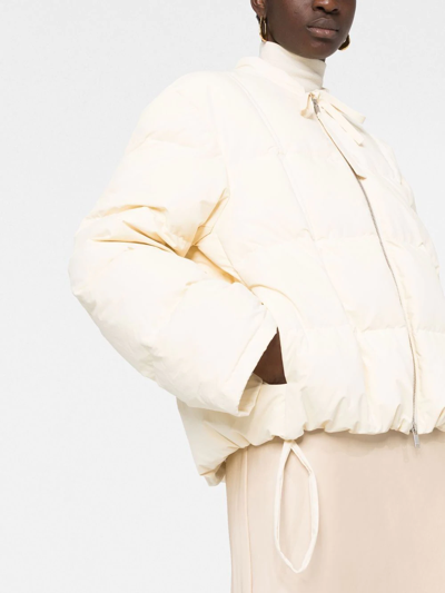 Shop Jil Sander Oversized Cotton Puffer Jacket In Nude
