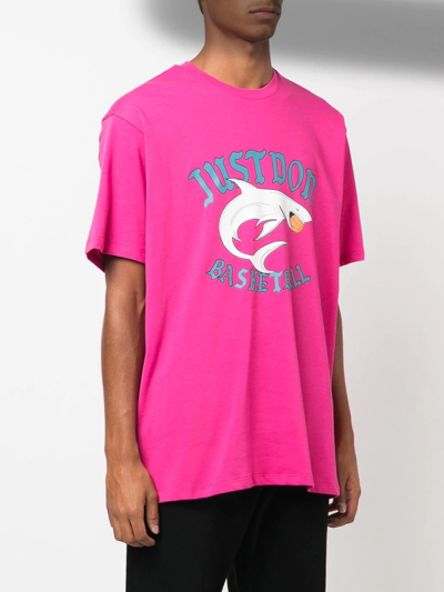 Shop Just Don Logo-print T-shirt In Rosa