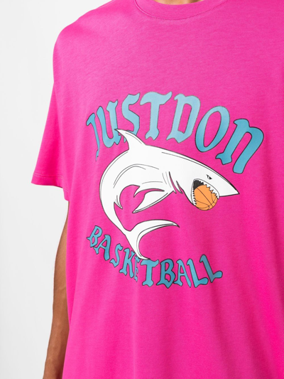 Just Don Basketball Print Cotton Jersey T-shirt In Rosa