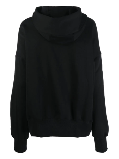 Nike Logo-embroidered Drawstring Hoodie In Schwarz
