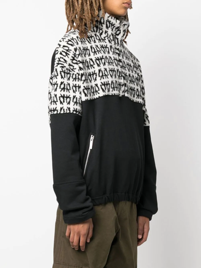Shop 44 Label Group Logo Panelled Pullover Sweatshirt In Schwarz