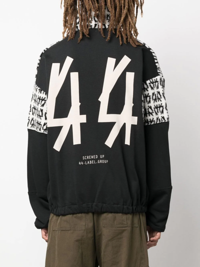 Shop 44 Label Group Logo Panelled Pullover Sweatshirt In Schwarz