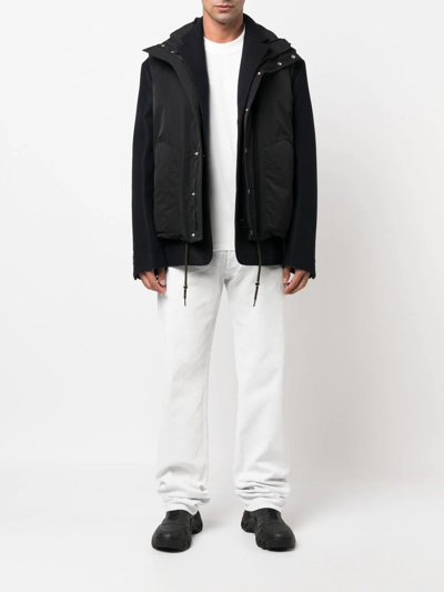Sacai Double-layer Gilet Wool Jacket In Schwarz