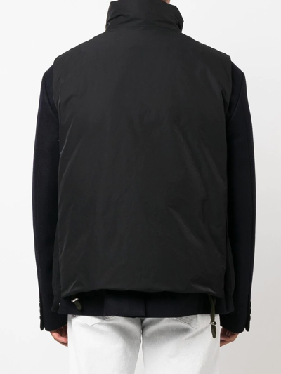 Sacai Double-layer Gilet Wool Jacket In Schwarz