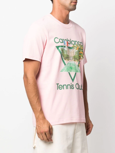 Shop Casablanca Graphic-print Short-sleeve T-shirt In Pink