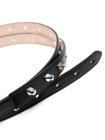 Alexander Mcqueen Studded Leather Belt In Schwarz