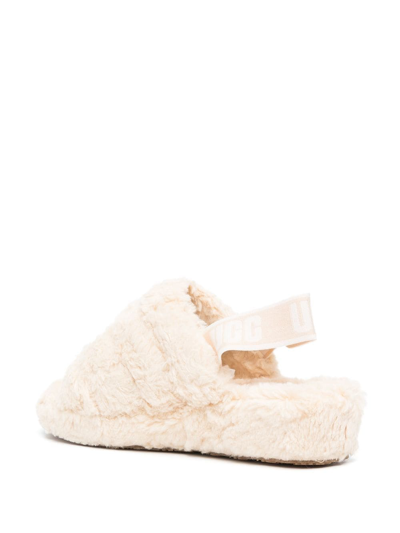 Shop Ugg Fluff Yeah Plush Sandals In Nude