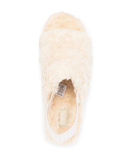 Shop Ugg Fluff Yeah Plush Sandals In Nude