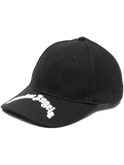 Shop Palm Angels Logo-embroidered Baseball Cap In Schwarz