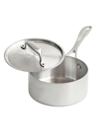 Shop American Kitchen Stainless Steel 1-qt Saucepan & Cover In Grey