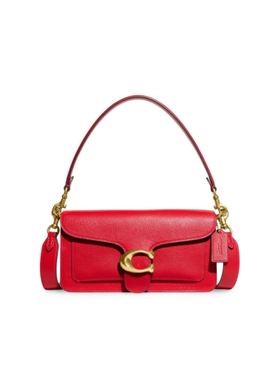 Shop Coach Women's Tabby Leather Shoulder Bag In Sport Red
