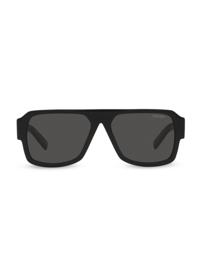 Shop Prada Men's  22ys 56mm Solid Sunglasses In Dark Grey