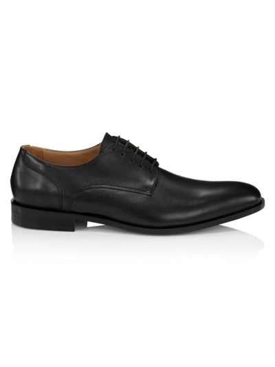 Shop Saks Fifth Avenue Men's Collection Leather Lace-up Loafers In Moonless Night