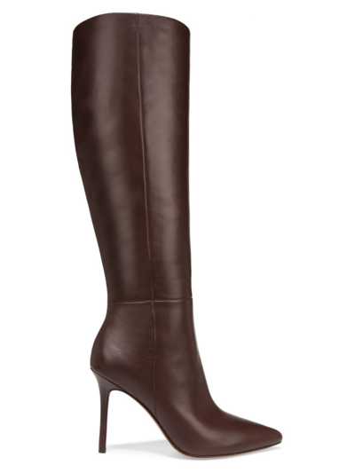 Shop Veronica Beard Women's Lisa Leather High-heel Boots In Espresso