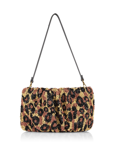 Shop Staud Women's Beaded Leopard Bean Bag