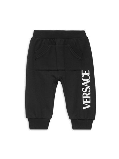 Shop Versace Little Kid's & Kid's Logo Sweatpants In Black