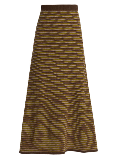 Shop Co Women's Striped Cashmere Skirt In Multi Stripe