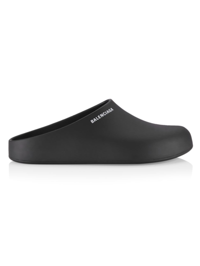 Shop Balenciaga Men's Clog Pool Slide Sandals In Black White