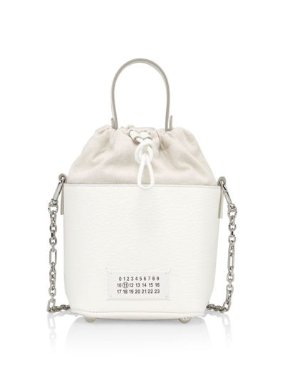 Shop Maison Margiela Women's 5ac Leather Bucket Bag In White