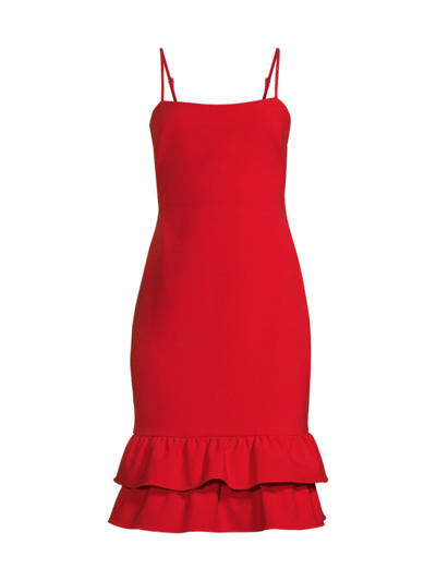 Shop Likely Women's Amica Ruffled-hem Cocktail Dress In Scarlet