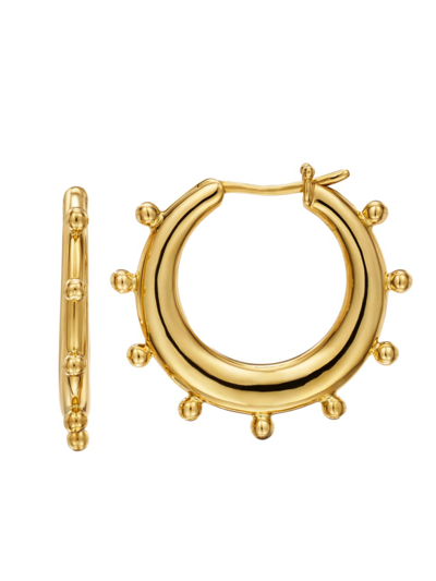 Shop Temple St Clair Women's Yoga 18k Yellow Gold Large Hoop Earrings