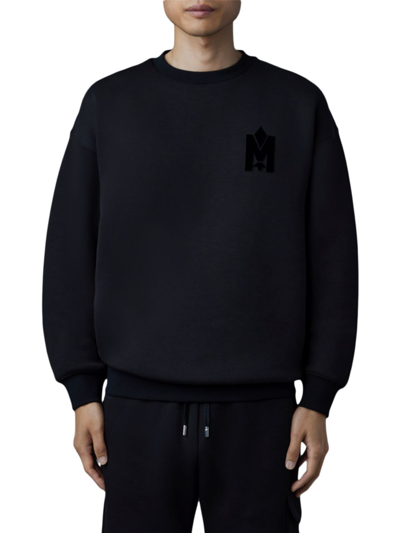 Shop Mackage Men's Max Double-face Knit Sweatshirt In Black