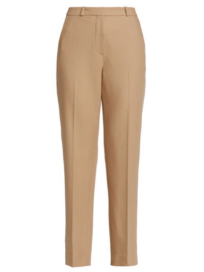 Shop Elie Tahari Women's Pleated Wool Cigarette Trousers In Hazel