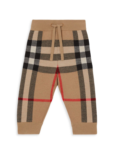 Shop Burberry Baby Boy's & Little Boy's Gerard Check Print Jogger Pants In Archive Beige Check