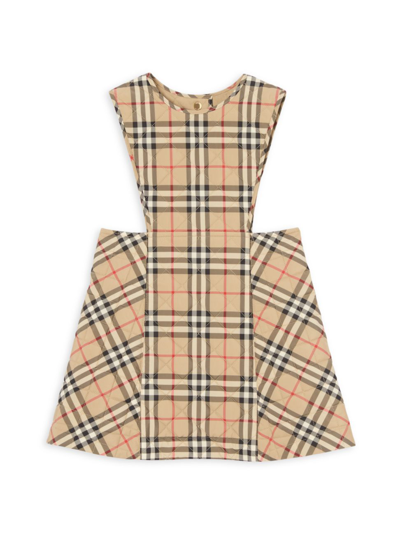 Shop Burberry Little Girl's & Girl's Halima Archive Pinafore Dress In Archive Beige Check