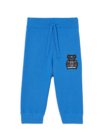 Shop Burberry Baby Boy's & Little Boy's Otto Bear Jogger Pants In Canvas Blue