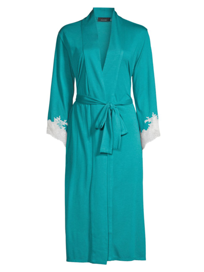 Shop Natori Women's Luxe Shangri-la Robe In Heather Vivid Teal