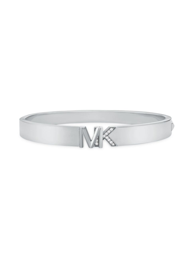 Michael Kors Women's Platinum-plated & Cubic Zirconia Monogram Bangle In  Silver | ModeSens