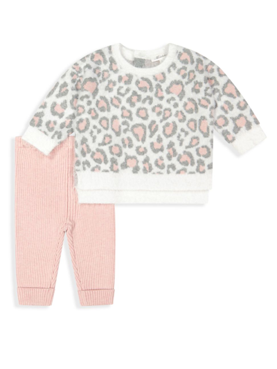 Shop Miniclasix Baby Girl's Sweater & Leggings Set In Neutral
