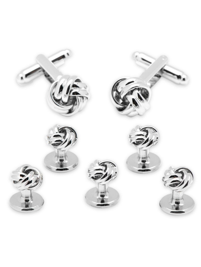 Shop Cufflinks, Inc Men's 5-piece Silver Knot Stud Set