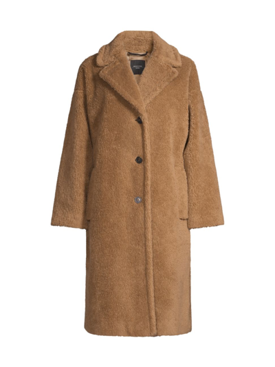 Weekend Max Mara Salmone Teddy Long Coat In Brown | ModeSens
