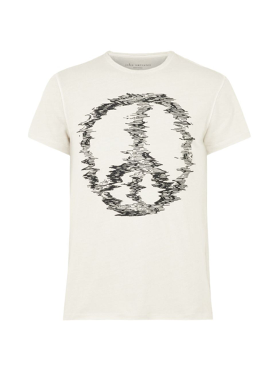 Shop John Varvatos Men's Distorted Peace T-shirt In Fossil Grey